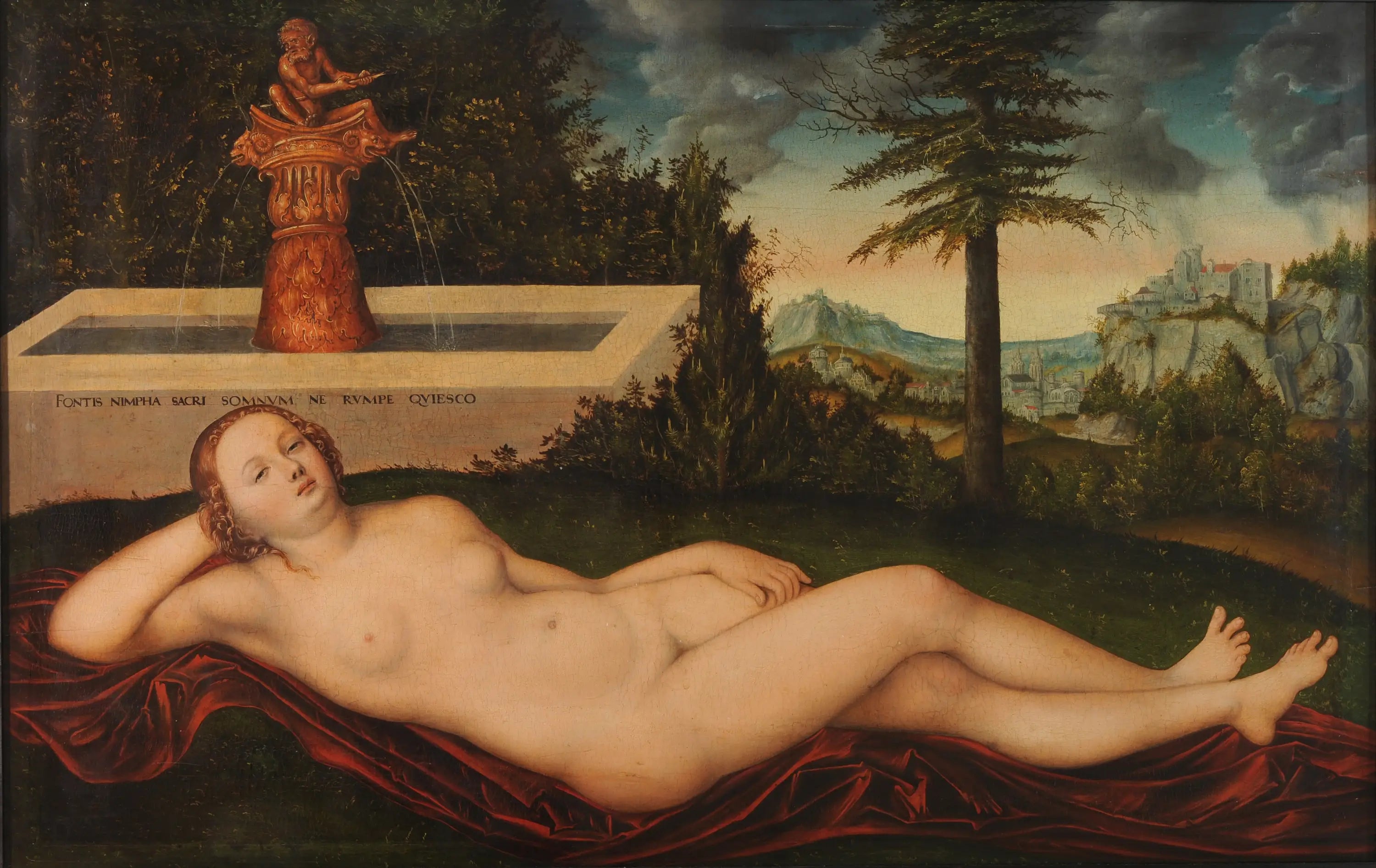 Une nymphe à une fontaine - Lucas Cranach the Elder - Alpha Reproduction