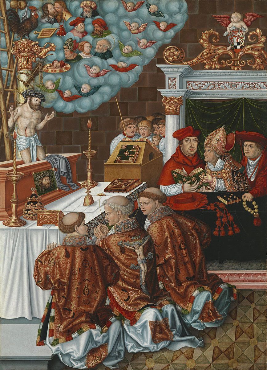 La messe de saint Grégoire avec le cardinal Albrecht de Brandebourg - Lucas Cranach the Elder