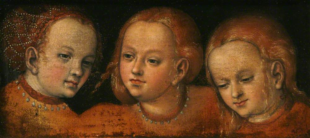 Étude de trois têtes de filles - Lucas Cranach the Elder