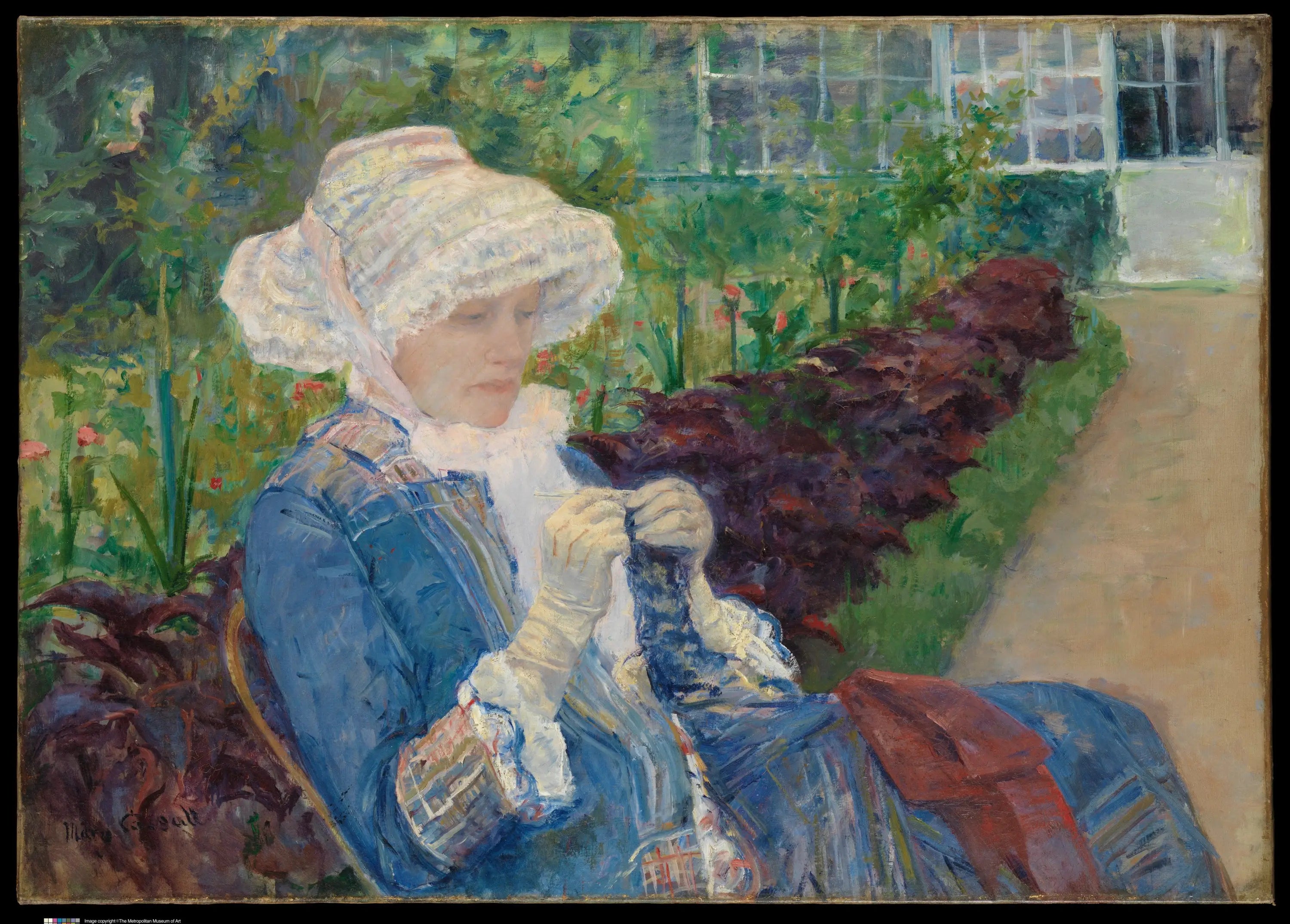Reproduction du tableau « En brodant - Mary Cassatt » par Alpha Reproduction en peinture à l’huile
