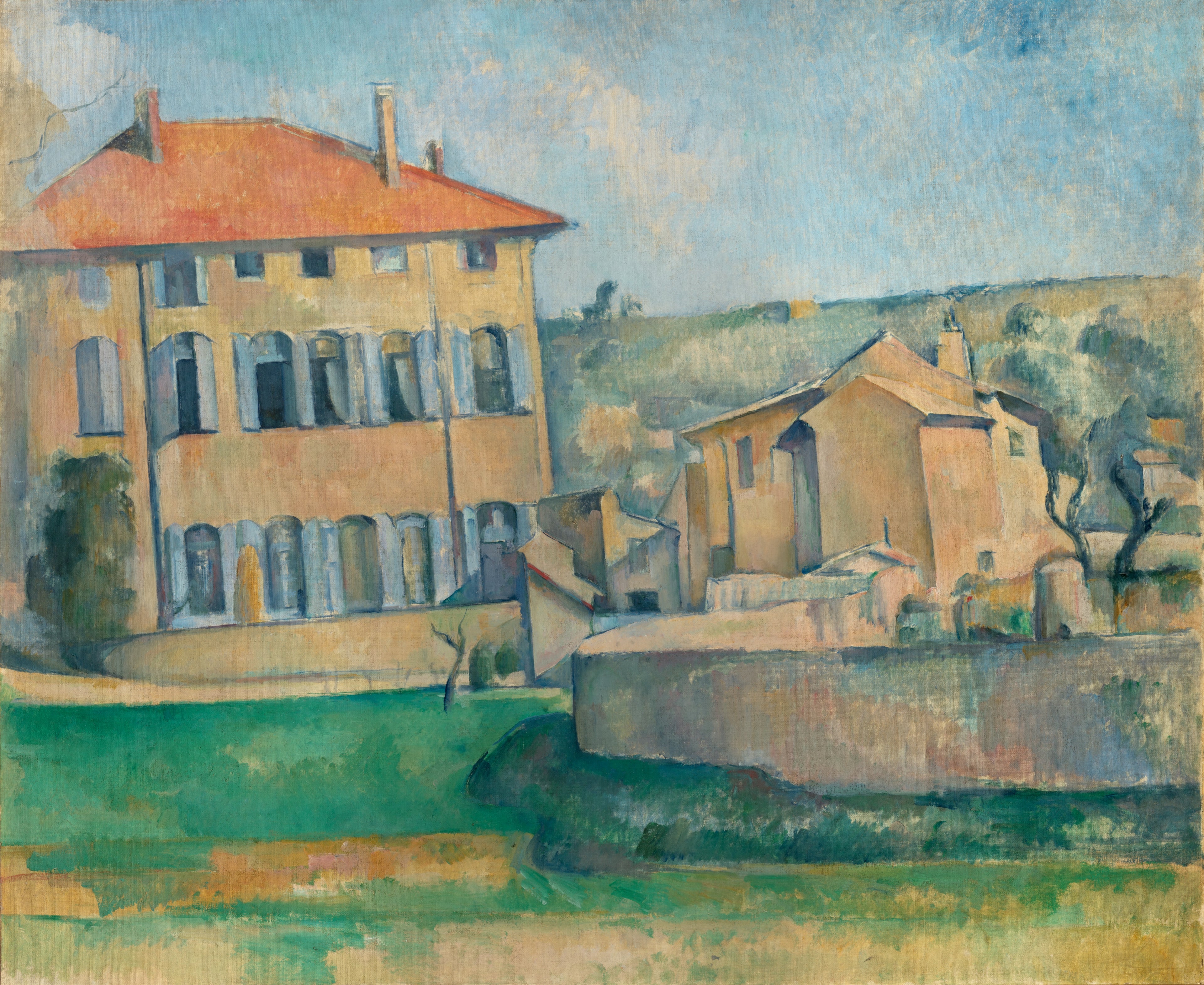 Reproduction du tableau « Maison et ferme du Jas de Bouffan - Paul Cézanne » par Alpha Reproduction en peinture à l’huile