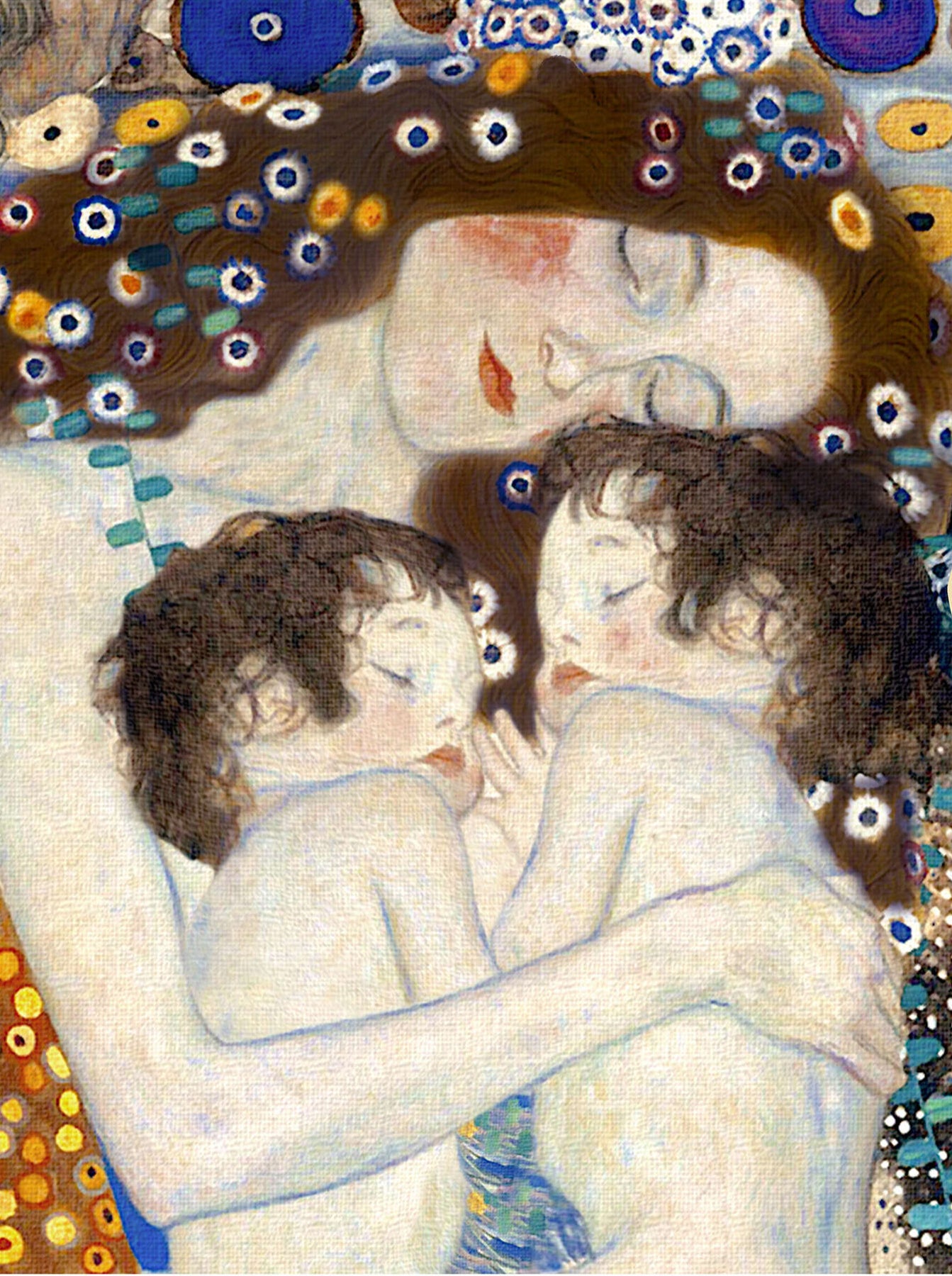 👩‍👧‍👦 어머니와 아이들 – 라이트 버전 (여성의 세 시기 세부 II) – 구스타프 클림트 (1905)