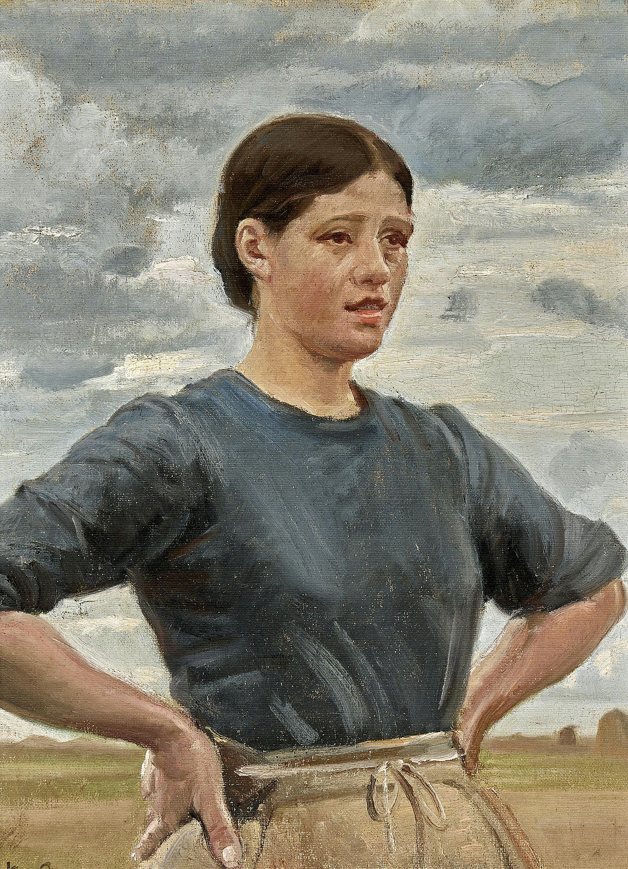 Marie dans les champs. - Michael Peter Ancher image 1 reproduction réalisée par Alpha Reproduction