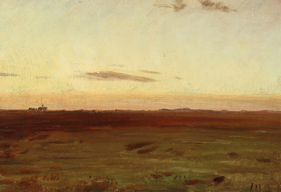 Vue sur la prairie et les dunes sous le soleil couchant. - Michael Peter Ancher - Alpha Reproduction