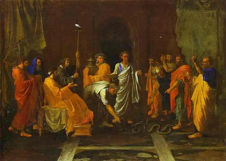 Moïse changeant en serpent la verge d’Aaron - Nicolas Poussin - Alpha Reproduction