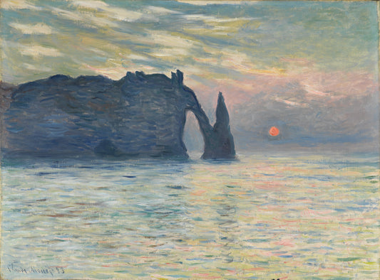 Reproduction du tableau « Soleil couchant à Étretat - Claude Monet » par Alpha Reproduction en peinture à l’huile