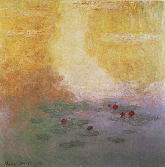 🌞 일출의 수련 – 클로드 모네, 1908