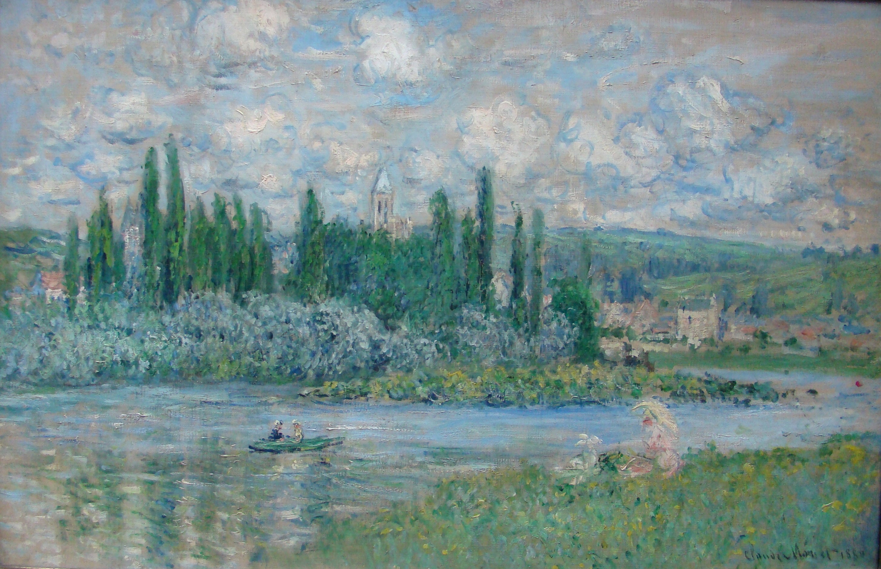 Reproduction du tableau « Vue de Vétheuil - Claude Monet » par Alpha Reproduction en peinture à l’huile