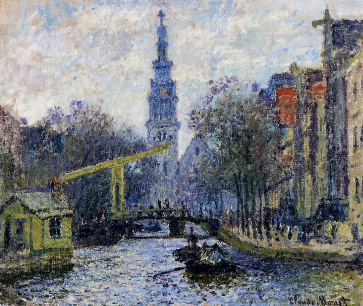 Reproduction du tableau « Canal à Amsterdam - Claude Monet » par Alpha Reproduction en peinture à l’huile