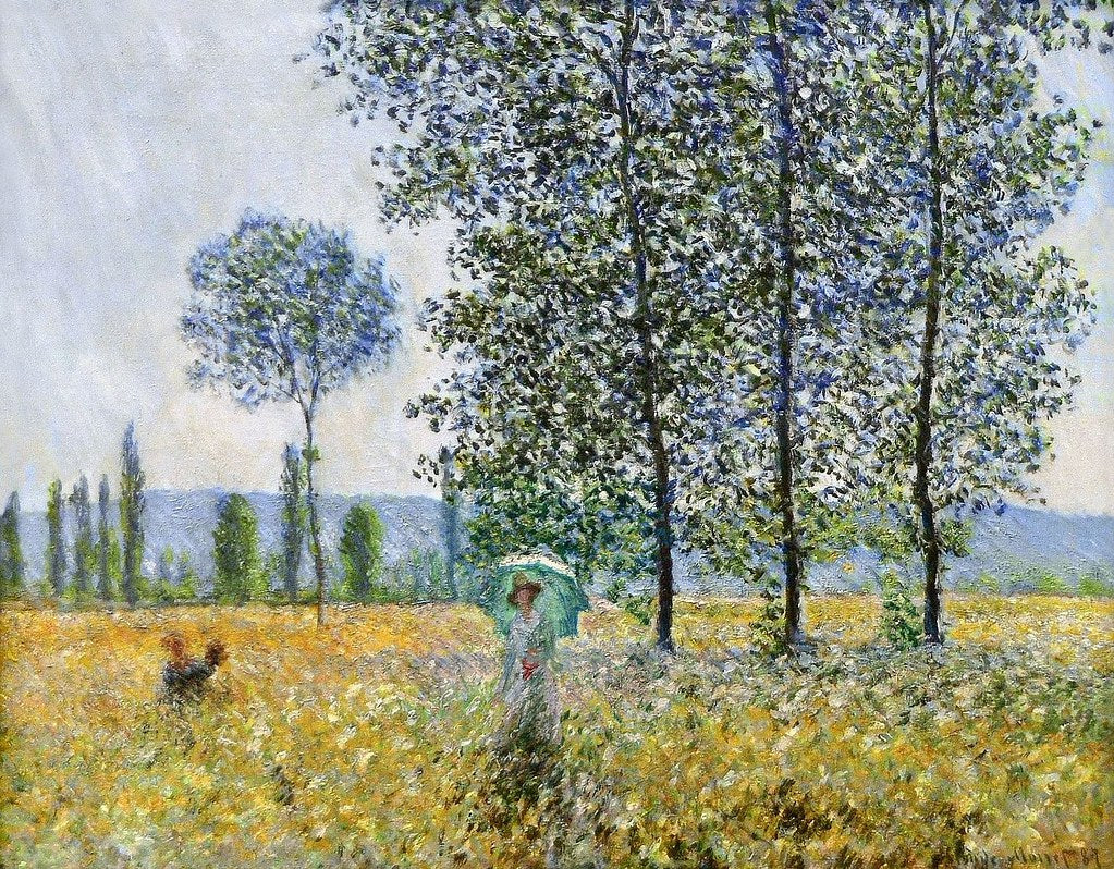Reproduction du tableau « Sous les peupliers, effet de soleil - Claude Monet » par Alpha Reproduction en peinture à l’huile