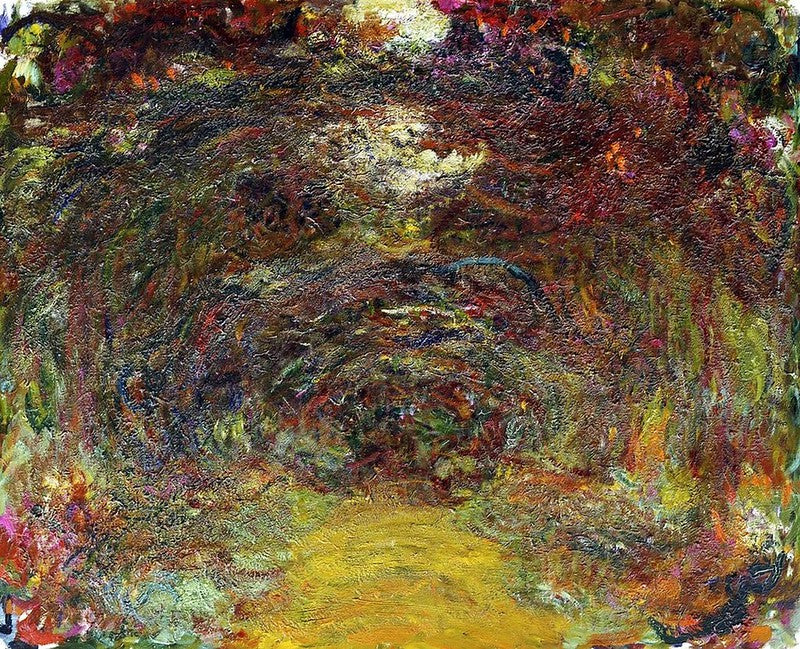 Reproduction du tableau « L'allée des rosiers - Claude Monet » par Alpha Reproduction en peinture à l’huile