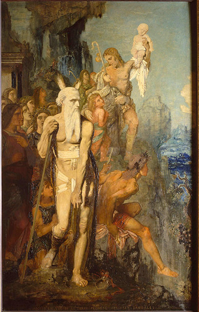 Moïse, en vue de la Terre Promise, ôte ses sandales - Gustave Moreau