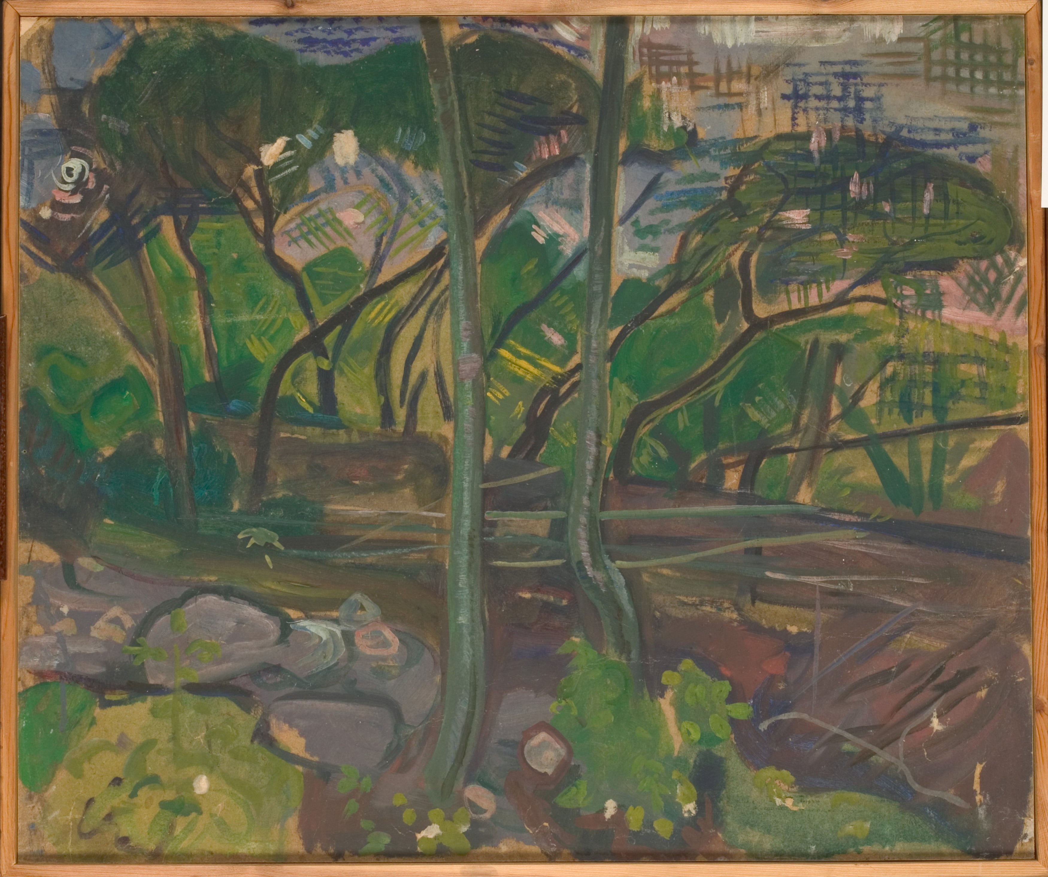 Reproduction du tableau « Étude de forêt - Edvard Munch » par Alpha Reproduction en peinture à l’huile