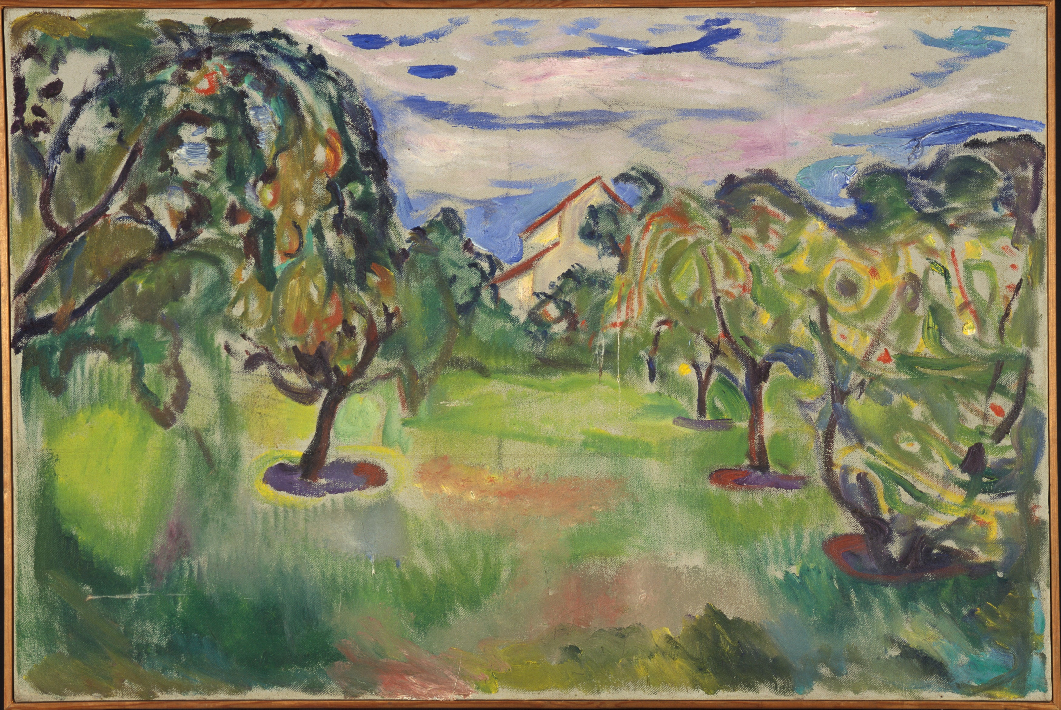 Reproduction du tableau « jardin aux pommiers - Edvard Munch » par Alpha Reproduction en peinture à l’huile