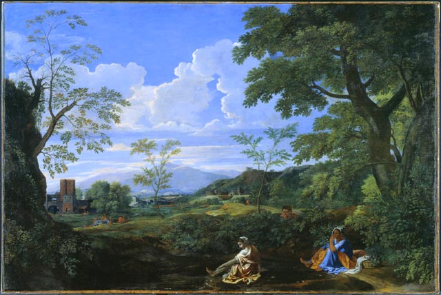 Paysage avec une femme se lavant les pieds - Nicolas Poussin