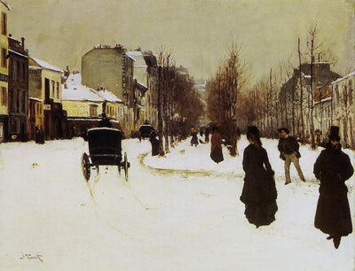 Le Boulevard de Clichy par temps de neige - Norbert Gœneutte - Alpha Reproduction