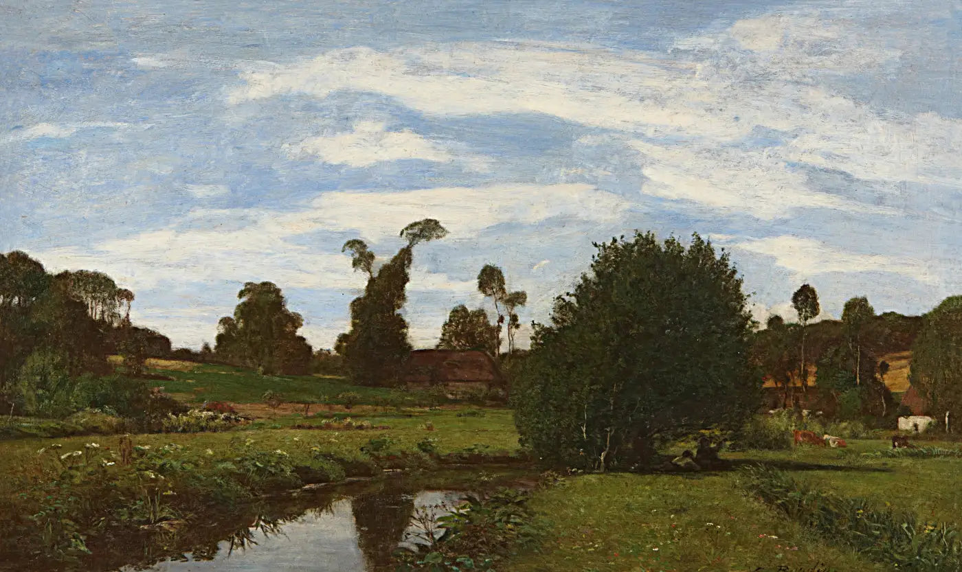 Reproduction du tableau « Paysage normand - Eugène Boudin » par Alpha Reproduction en peinture à l’huile