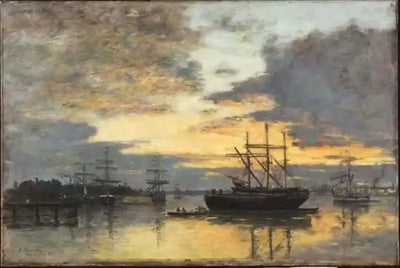 Reproduction du tableau « Bordeaux, dans le port - Eugène Boudin » par Alpha Reproduction en peinture à l’huile