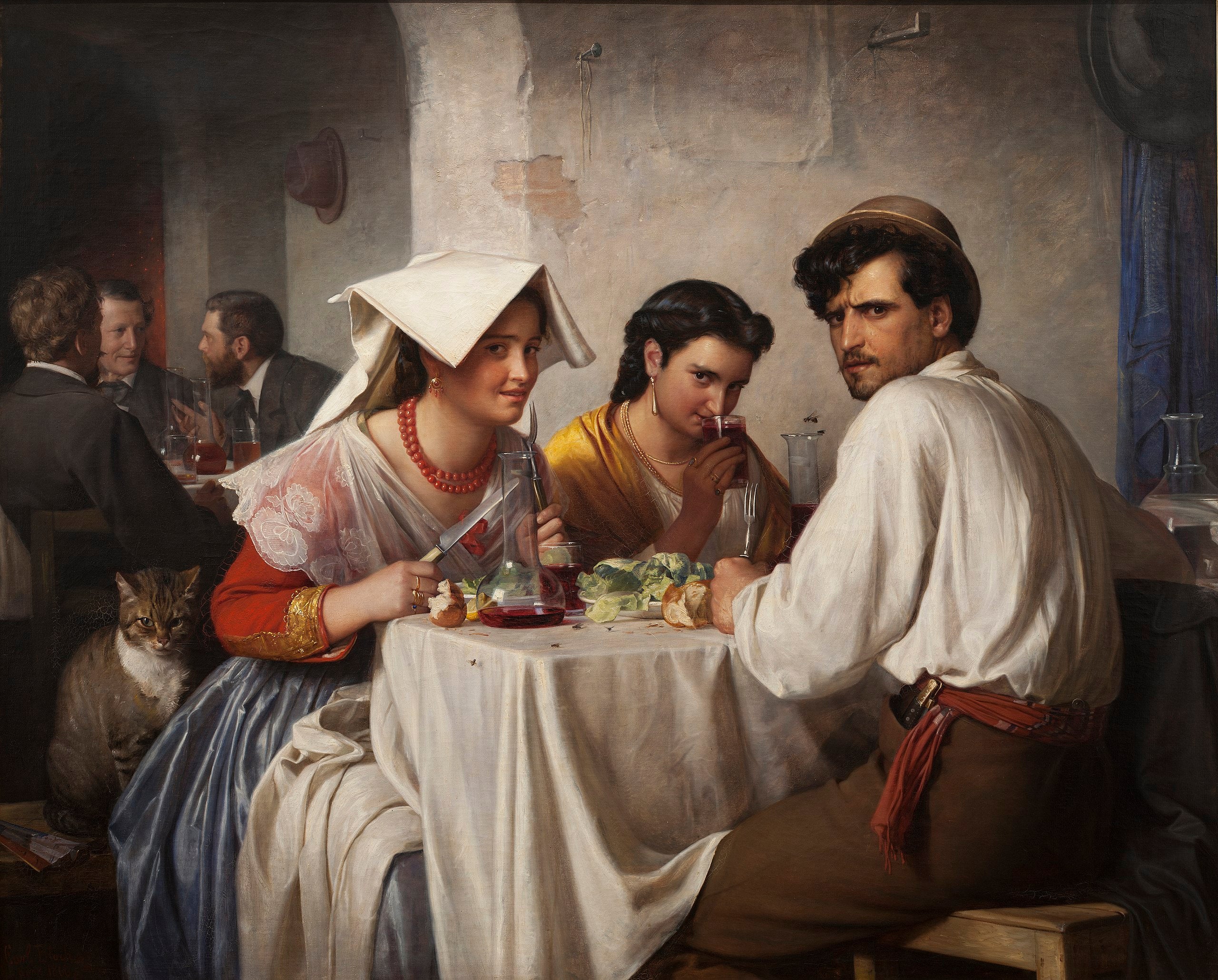 Dans une osteria romaine - Carl Heinrich Bloch