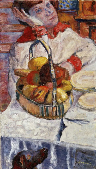 Reproduction du tableau « Femme au panier de fruits - Pierre Bonnard » par Alpha Reproduction en peinture à l’huile