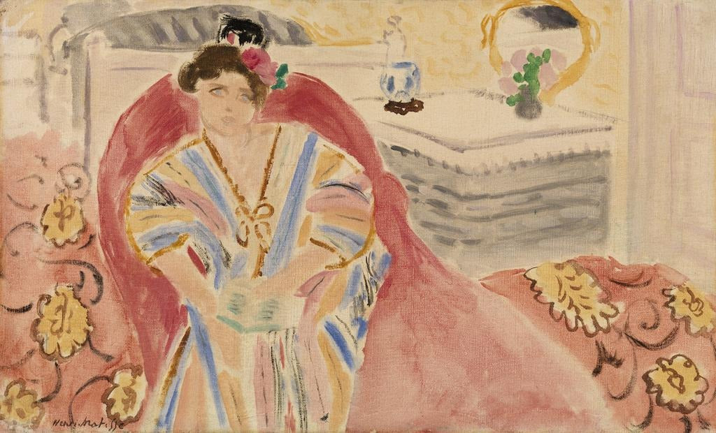 Reproduction du tableau « Femme sur un canapé rouge (Femme sur un canapé rouge) - Henri Matisse » par Alpha Reproduction en peinture à l’huile