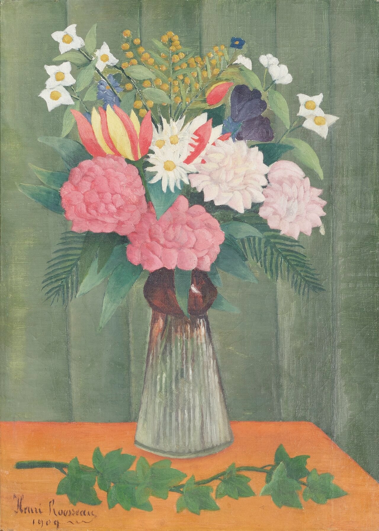 Fleurs dans un vase - Henri Rousseau