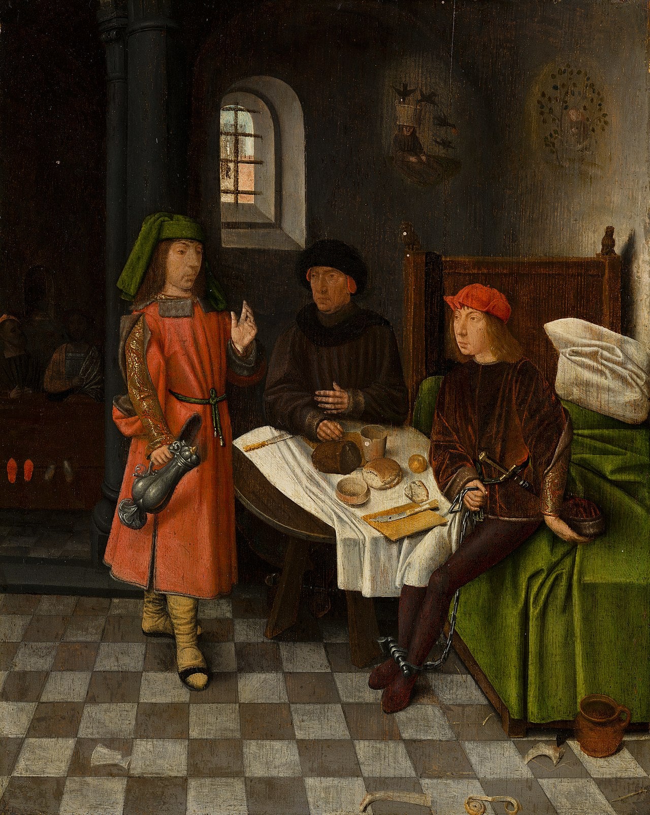 Joseph interprète les rêves du boulanger et un donateur - Jan Mostaert