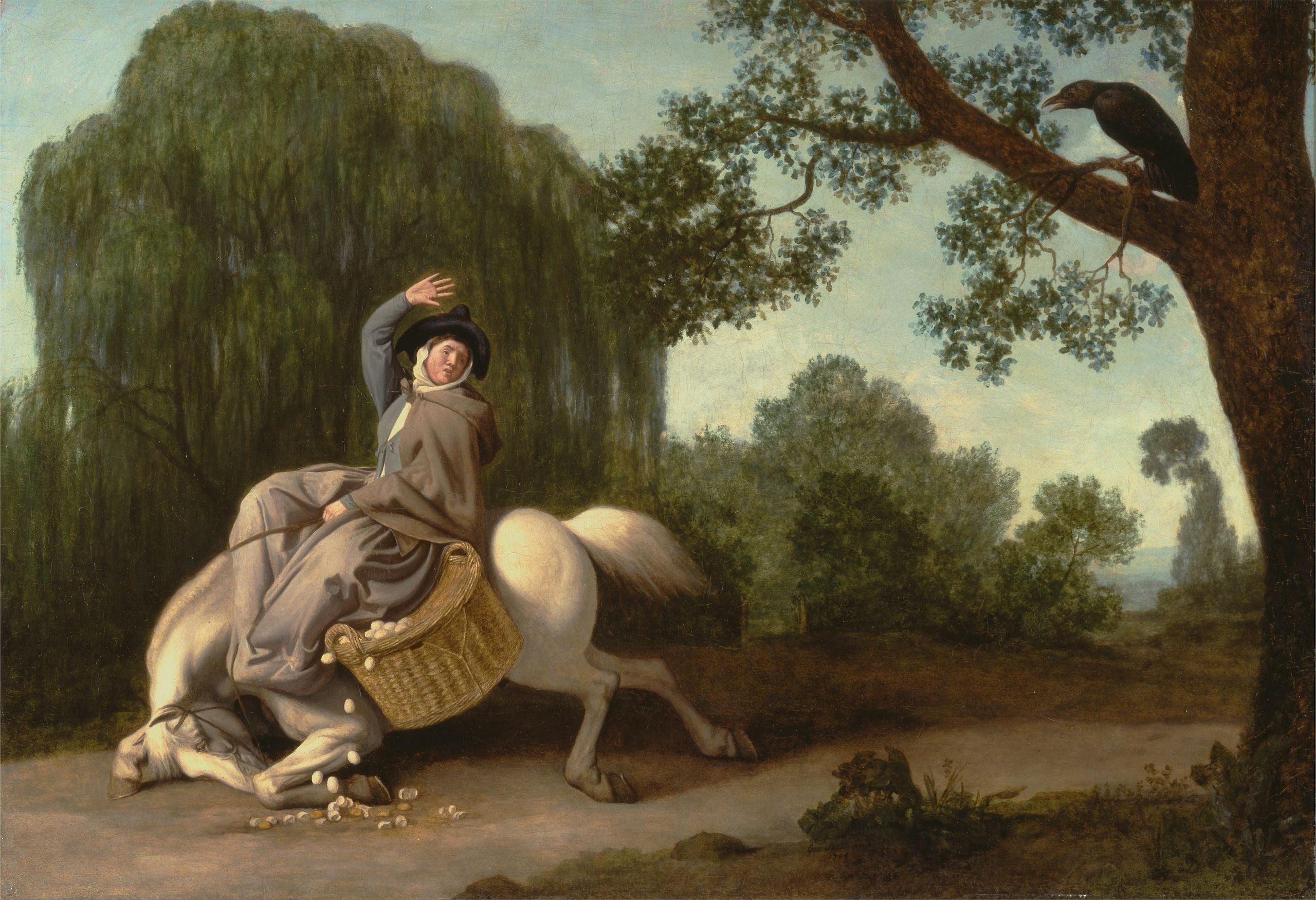 La Femme du fermier et le corbeau - George Stubbs