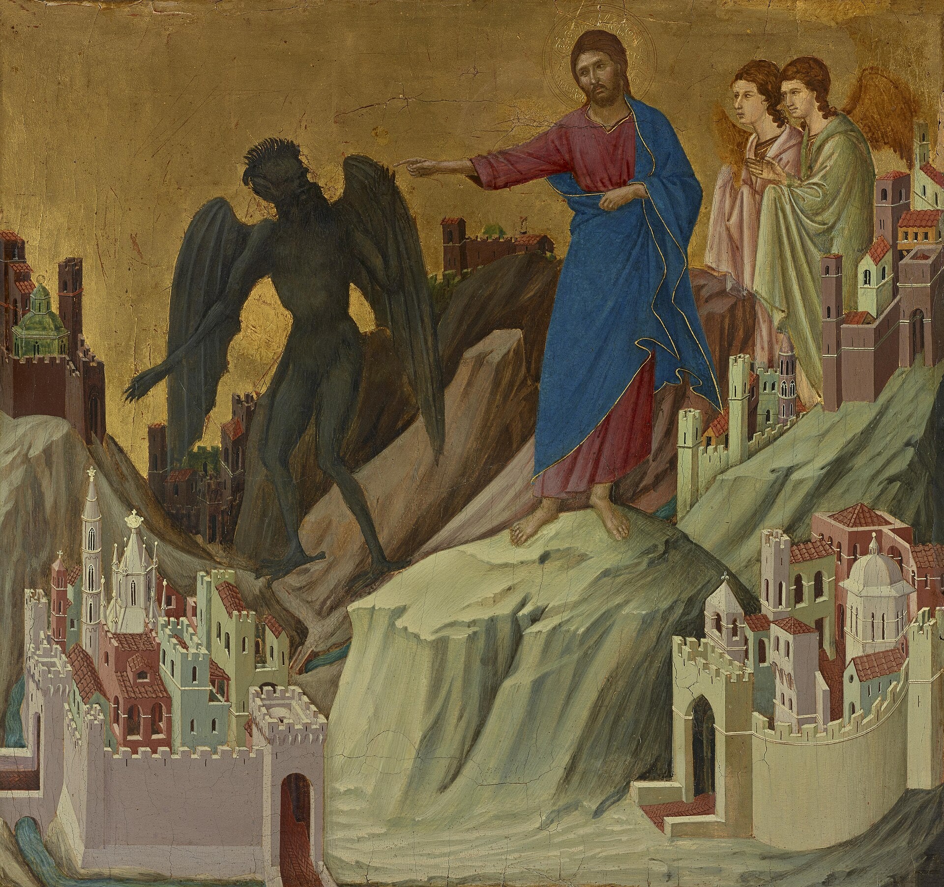 La Tentation du Christ sur la montagne - Duccio di Buoninsegna