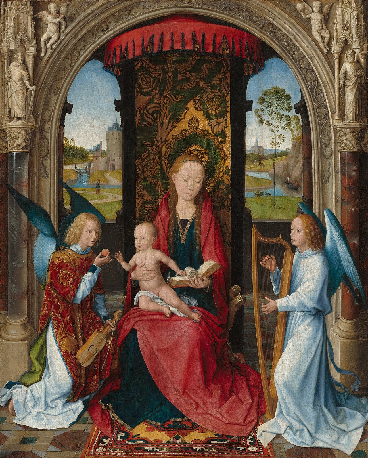 La Vierge à l'Enfant avec des anges - Hans Memling