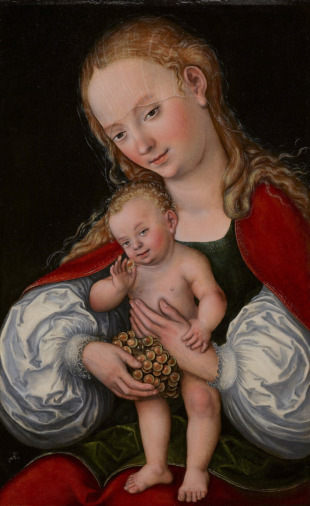 La Vierge à l'Enfant avec des raisins - Lucas Cranach the Elder