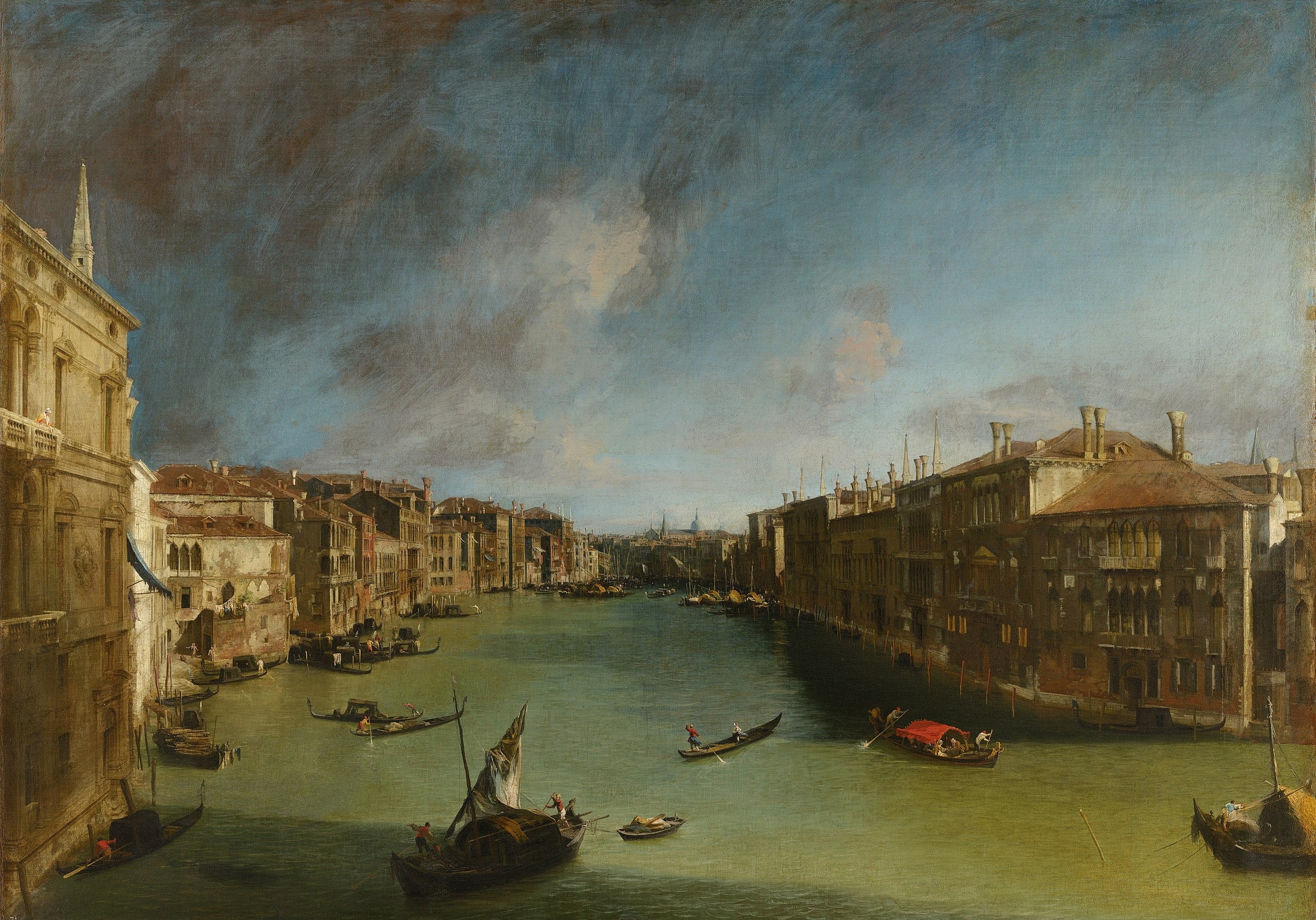 Le Grand Canal, vers le nord-est depuis le palais Balbi vers le pont du Rialto - Canaletto
