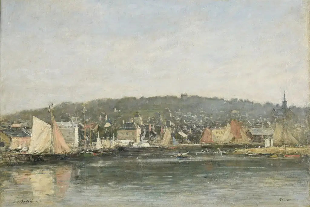 Reproduction du tableau « Le port de Trouville le matin - Eugène Boudin » par Alpha Reproduction en peinture à l’huile