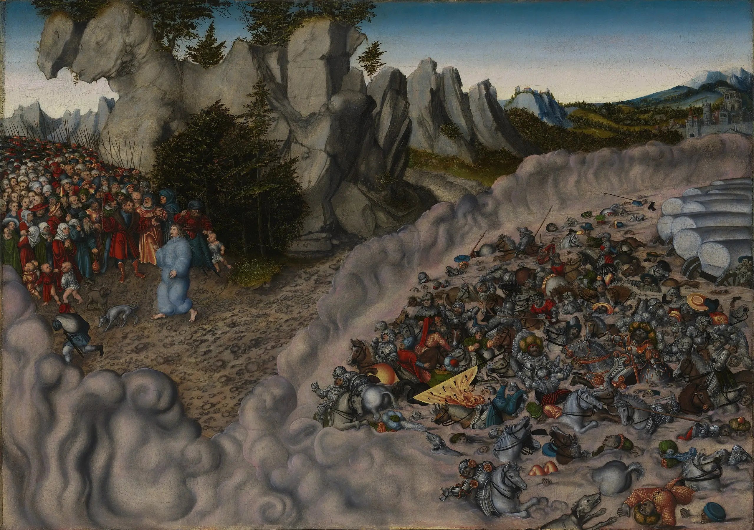 Les armées du Pharaon englouties dans la mer Rouge - Lucas Cranach the Elder - Alpha Reproduction