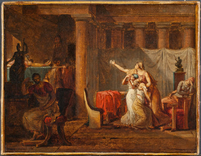 Reproduction du tableau « Les licteurs rapportent à Brutus les corps de ses fils - Jacques-Louis David » par Alpha Reproduction en peinture à l’huile