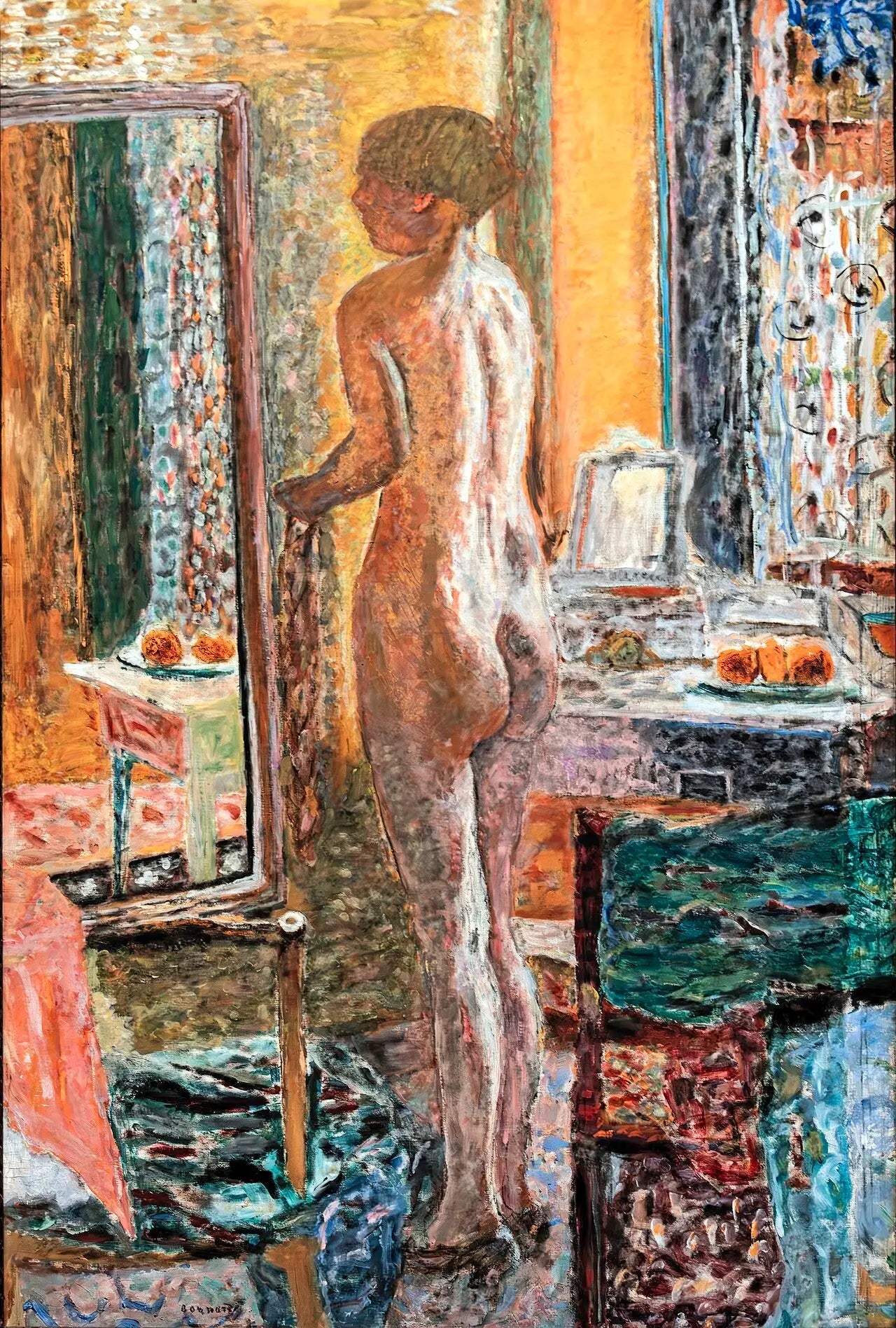 Reproduction du tableau « Nu au miroir - Pierre Bonnard » par Alpha Reproduction en peinture à l’huile