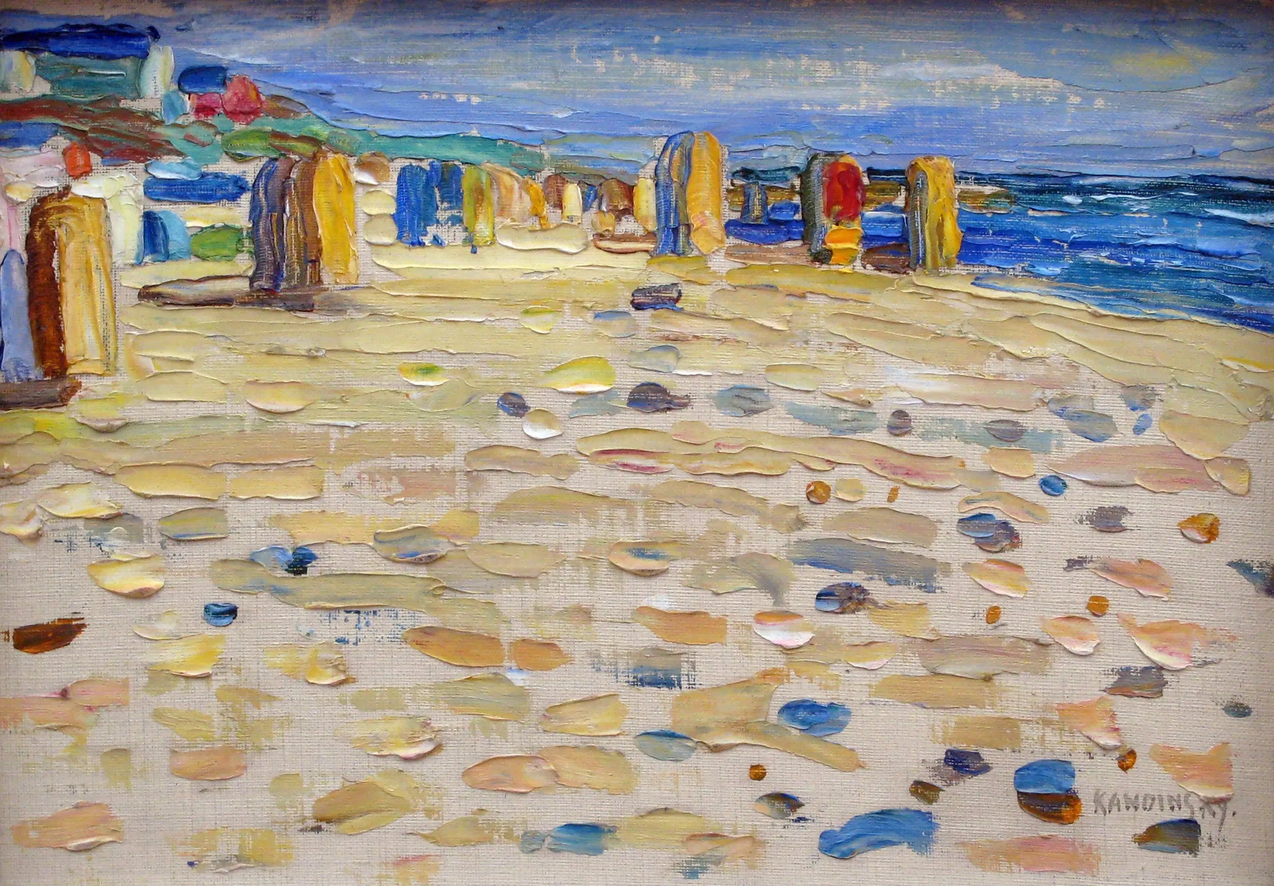 Reproduction du tableau « Plage en Hollande - Vassily Kandinsky » par Alpha Reproduction en peinture à l’huile