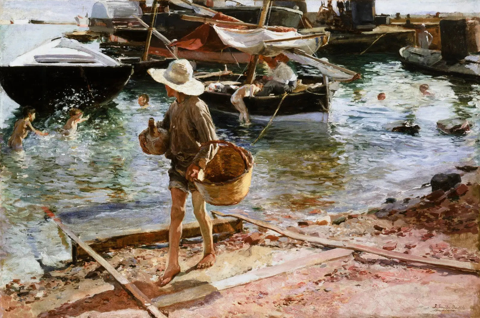 Reproduction du tableau « Port de Valence - Joaquín Sorolla » par Alpha Reproduction en peinture à l’huile