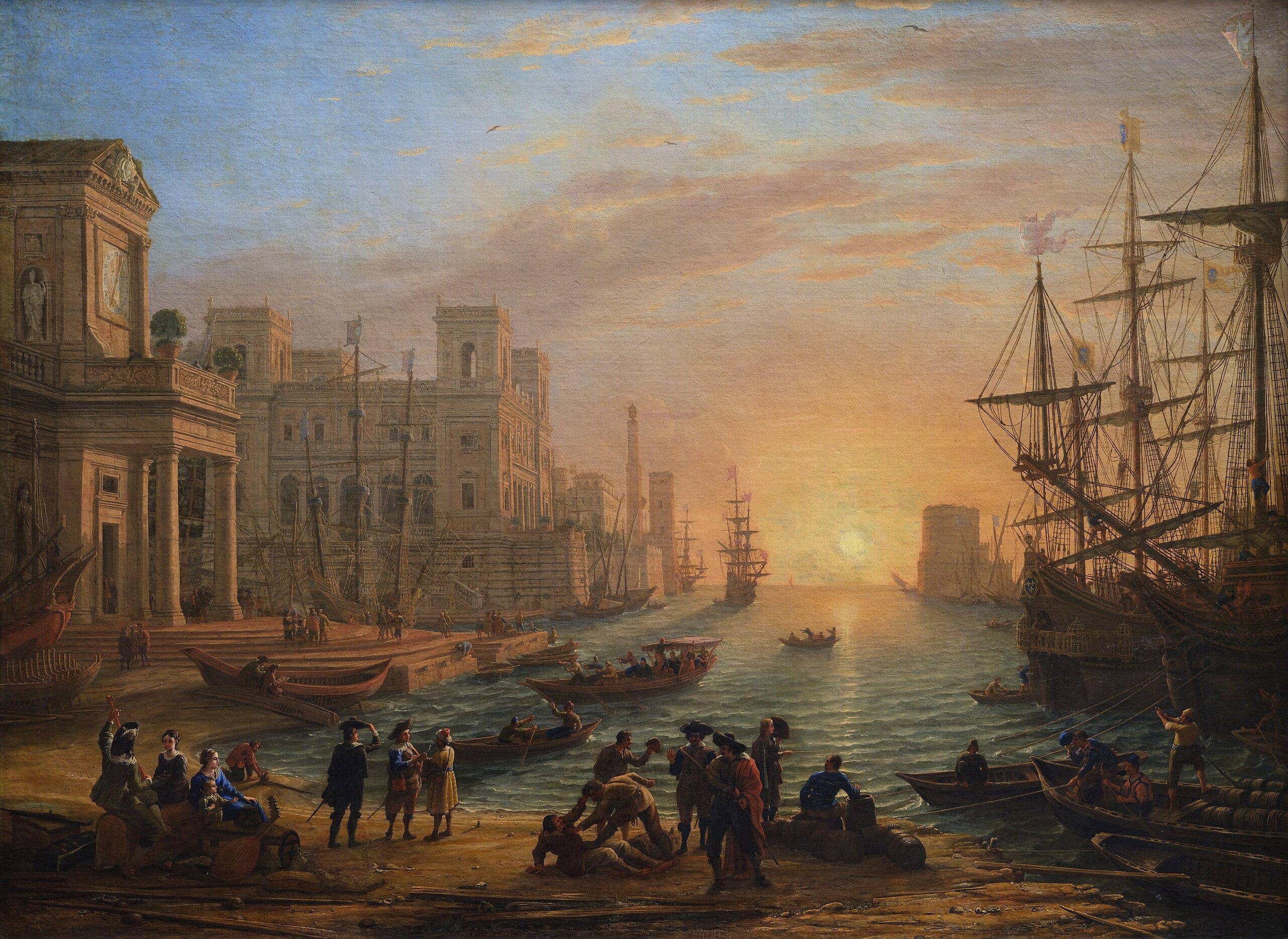 Port de mer au soleil couchant - Claude Lorrain