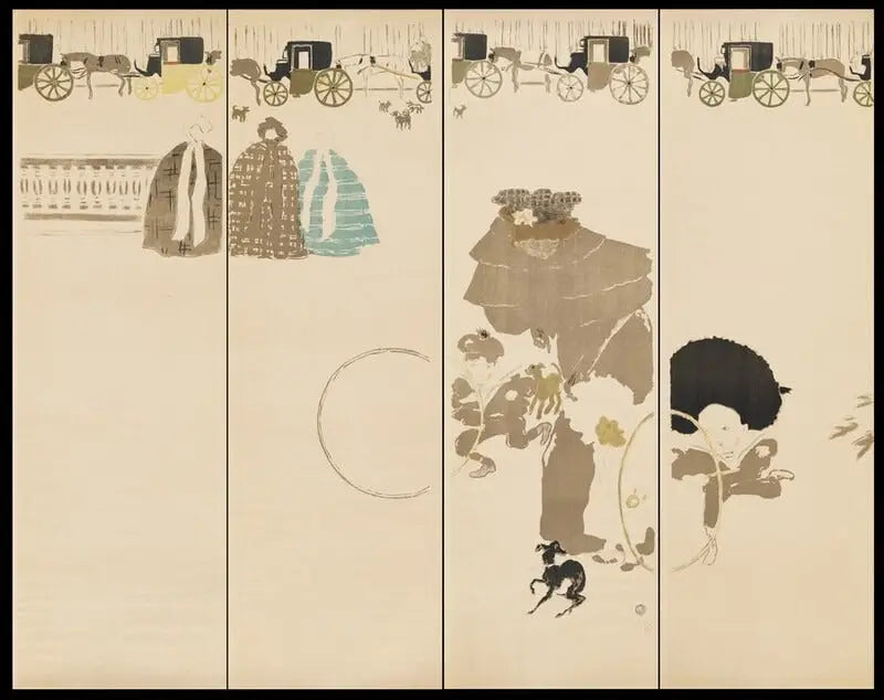 유모차 산책, 마차 장식 - 피에르 보나르