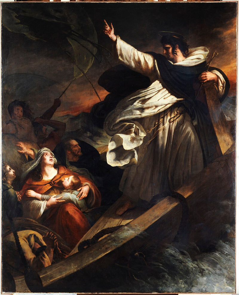 성 토마스 아퀴나스가 폭풍 속에서 신뢰를 설교하는 모습 - Ary Scheffer