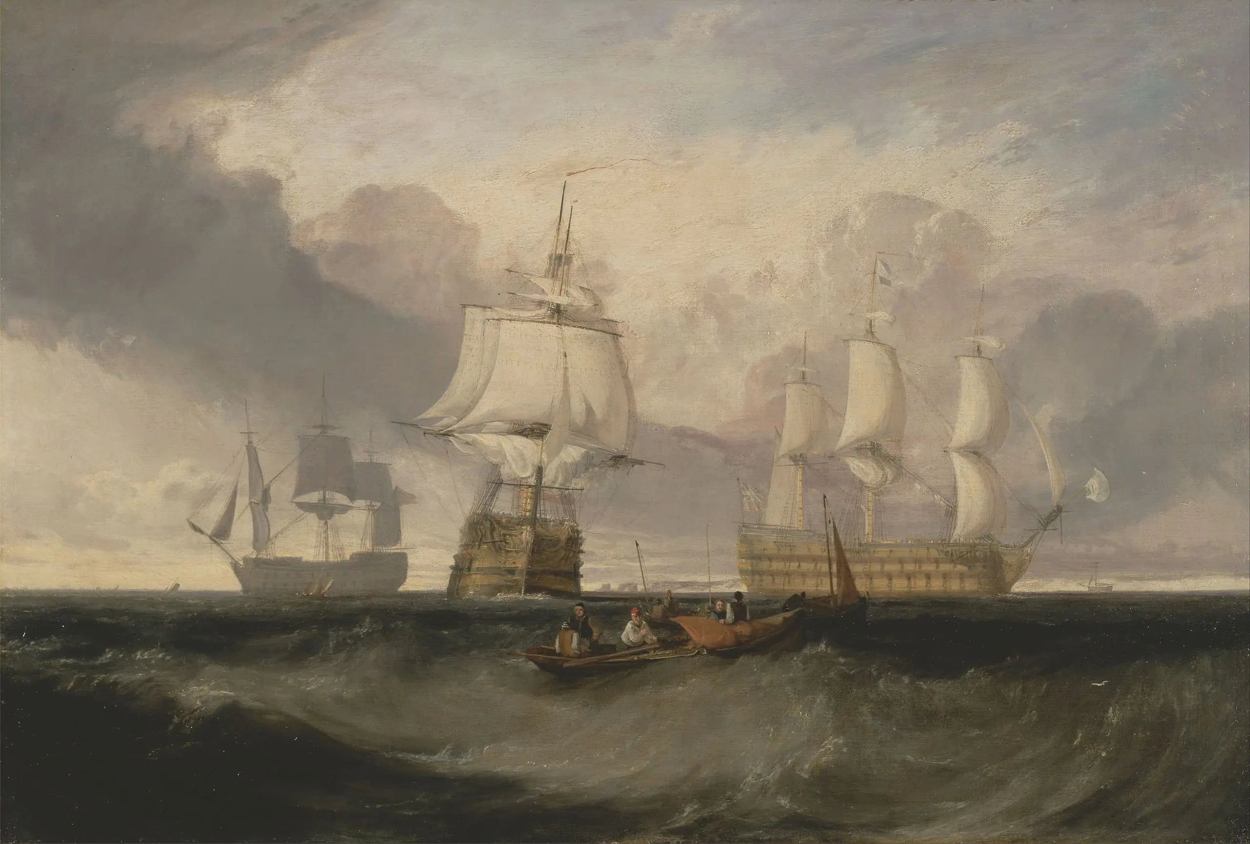 The Victory Returning from Trafalgar in Three Position - J. M. W. Turner - Alpha Reproduction