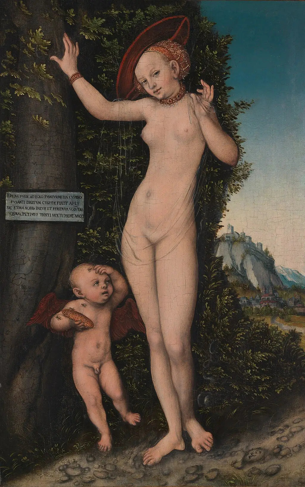Vénus avec Cupidon le voleur de miel - Lucas Cranach the Elder - Alpha Reproduction