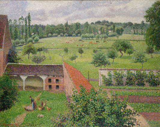 Reproduction du tableau « Vue de ma fenêtre, Éragny - Camille Pissarro » par Alpha Reproduction en peinture à l’huile