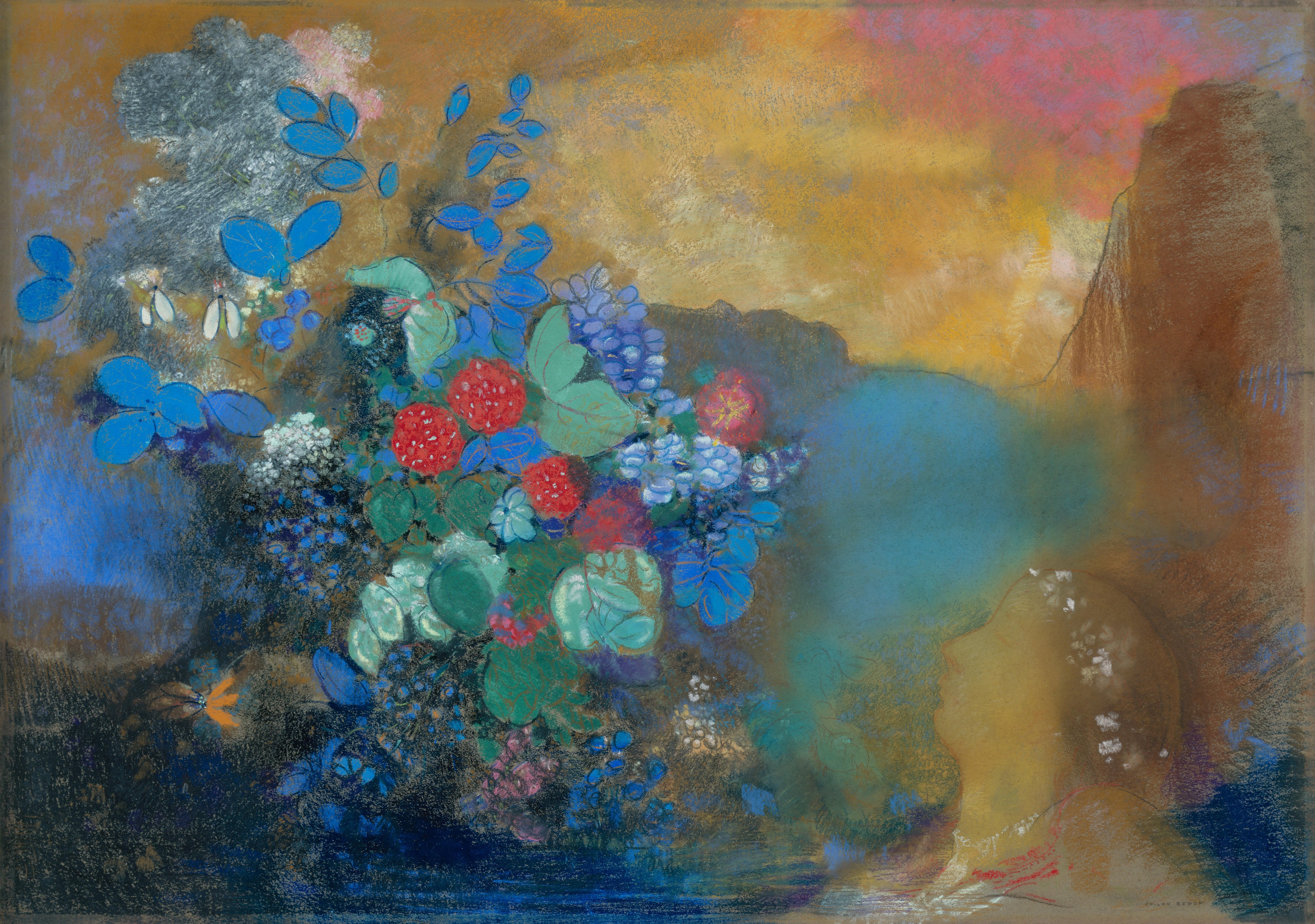 Ophélie parmi les fleurs - Odilon Redon