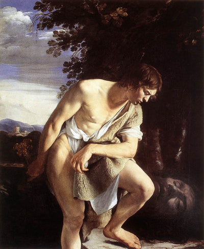 David contemplant la tête de Goliath - Orazio Gentileschi - Alpha Reproduction