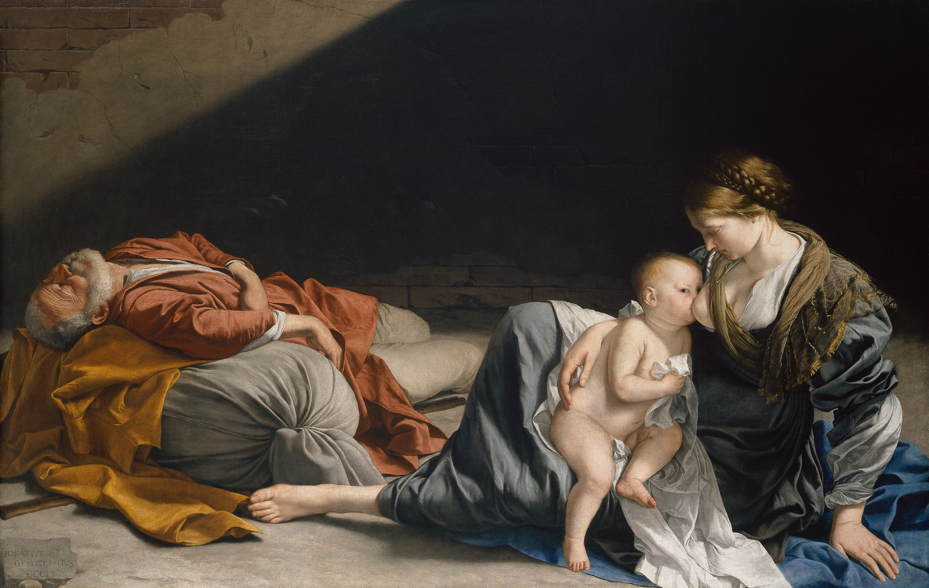 Le Repos de la Sainte Famille pendant la fuite en Égypte - Orazio Gentileschi
