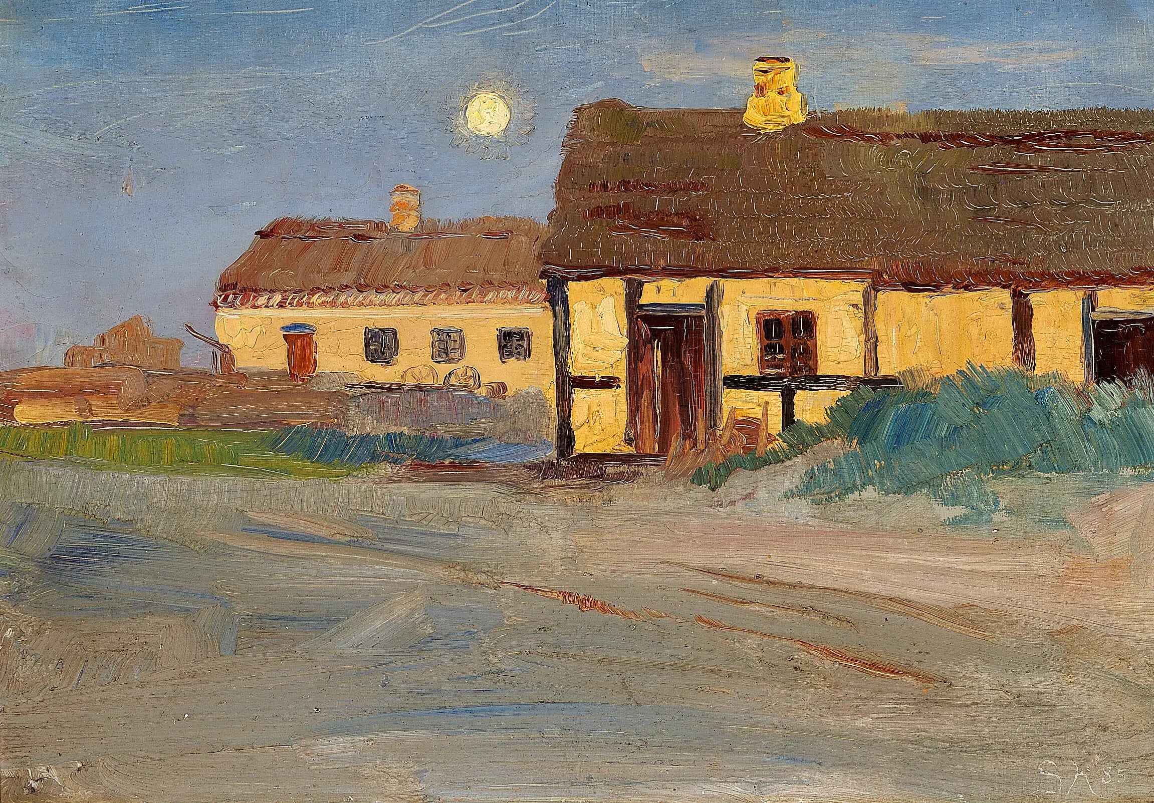 La maison de Christoffer à Skagen. Clair de lune. Veille d’été - Peder Severin Krøyer - Alpha Reproduction