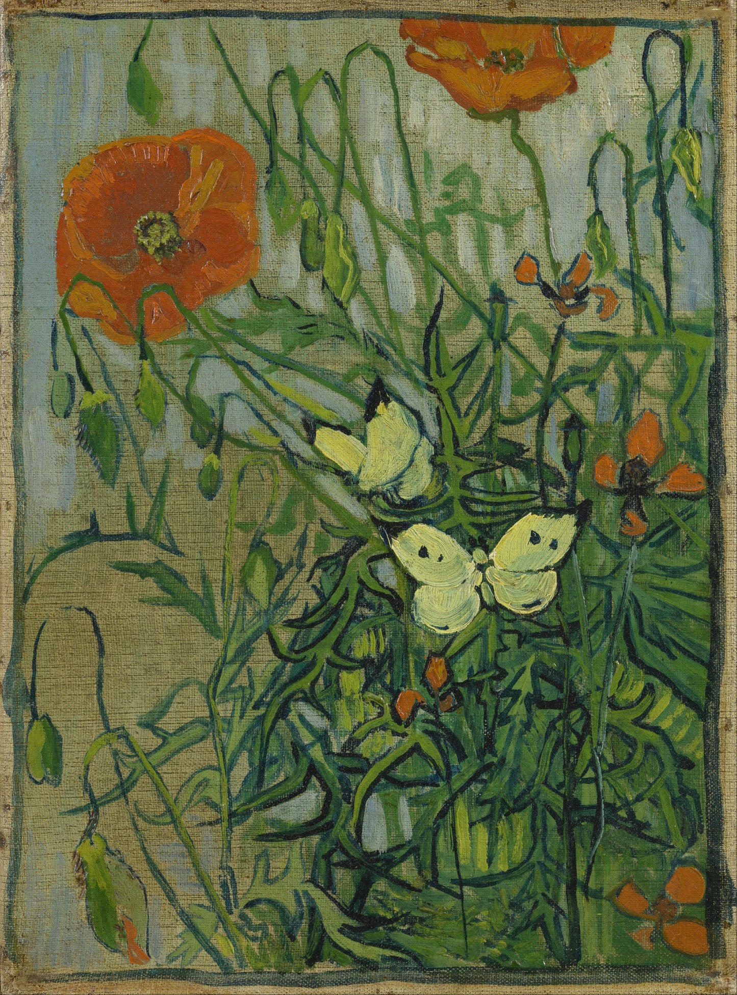 🦋 나비와 양귀비 – 빈센트 반 고흐 (1890)