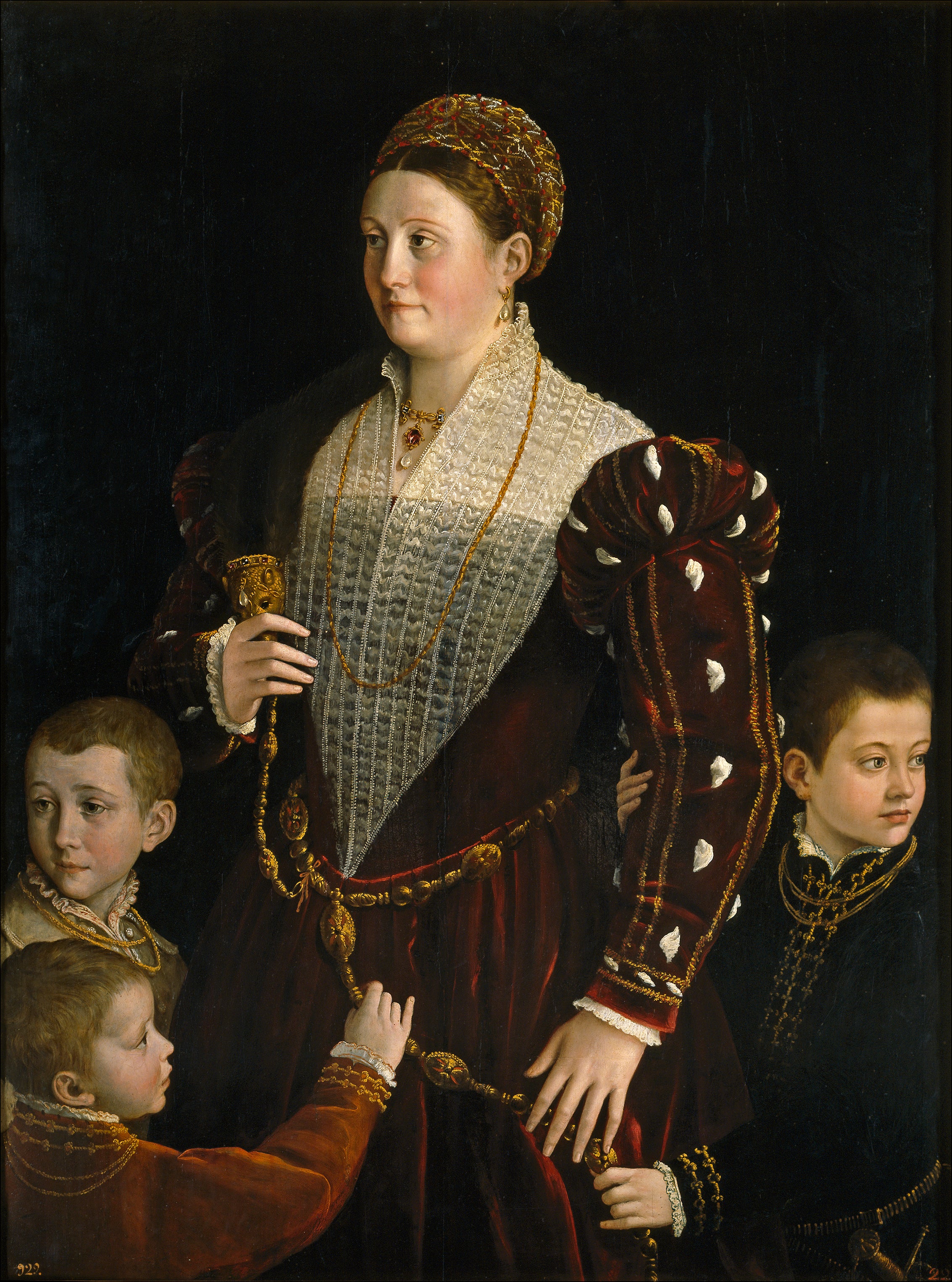 Portrait de Camilla Gonzaga et de ses trois fils - Parmigianino